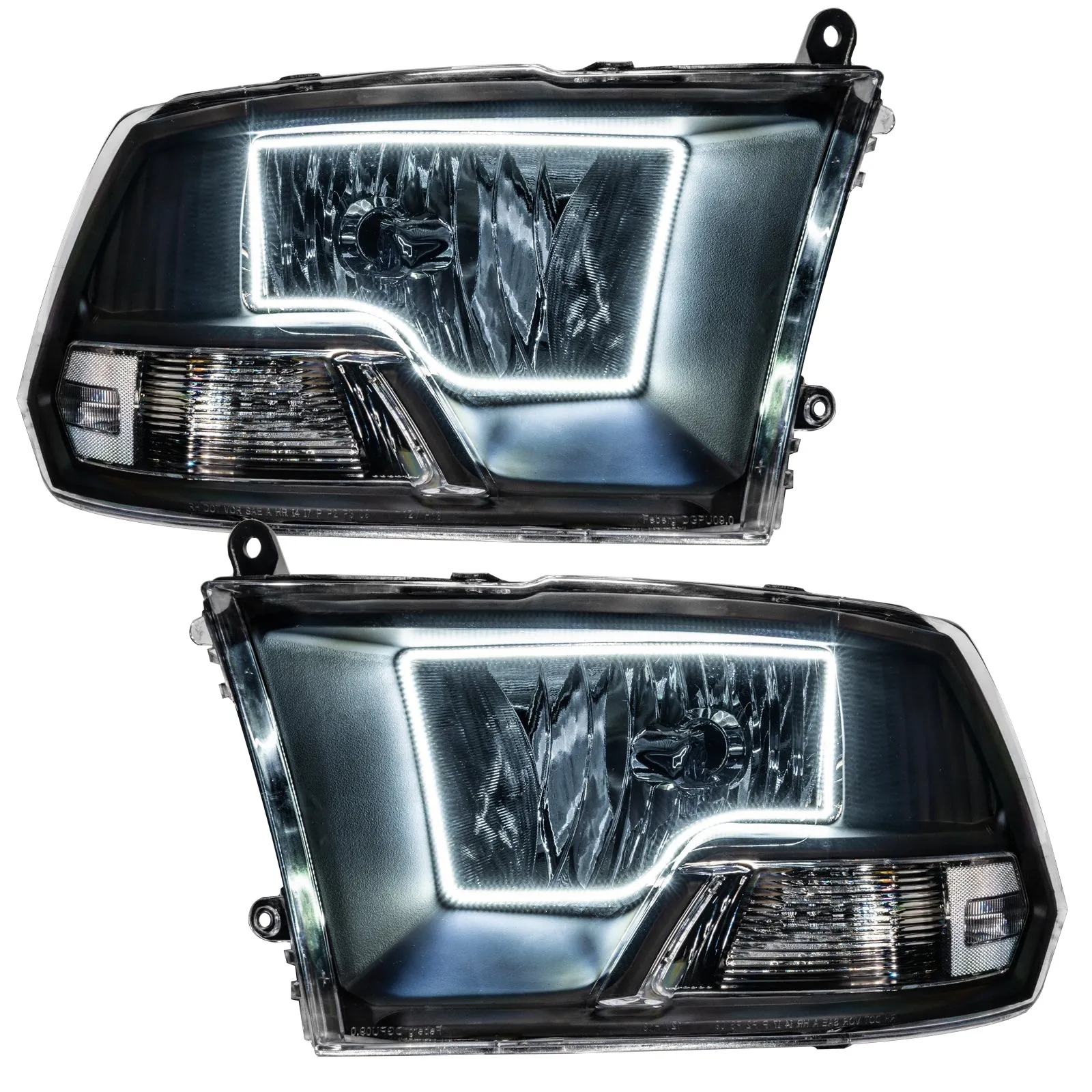 2009-2012 Dodge Ram Non-Sport Pre-Assembled Headlights - Black - Clearance