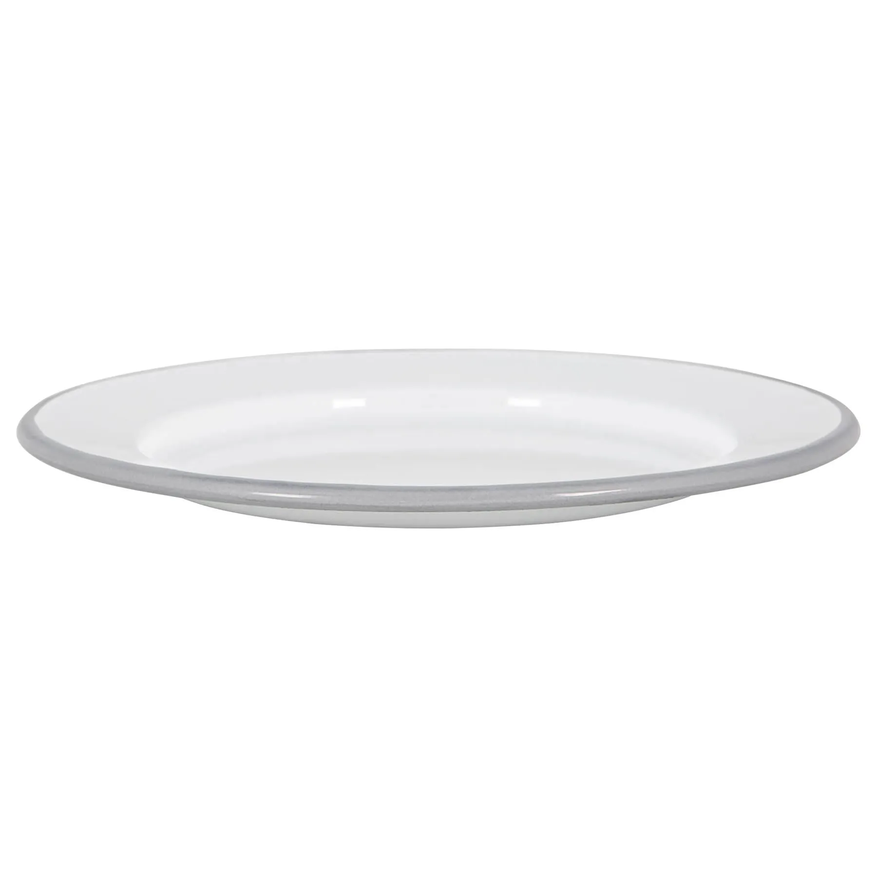 20cm White Enamel Side Plate - By Argon Tableware