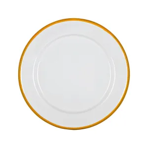 20cm White Enamel Side Plate - By Argon Tableware