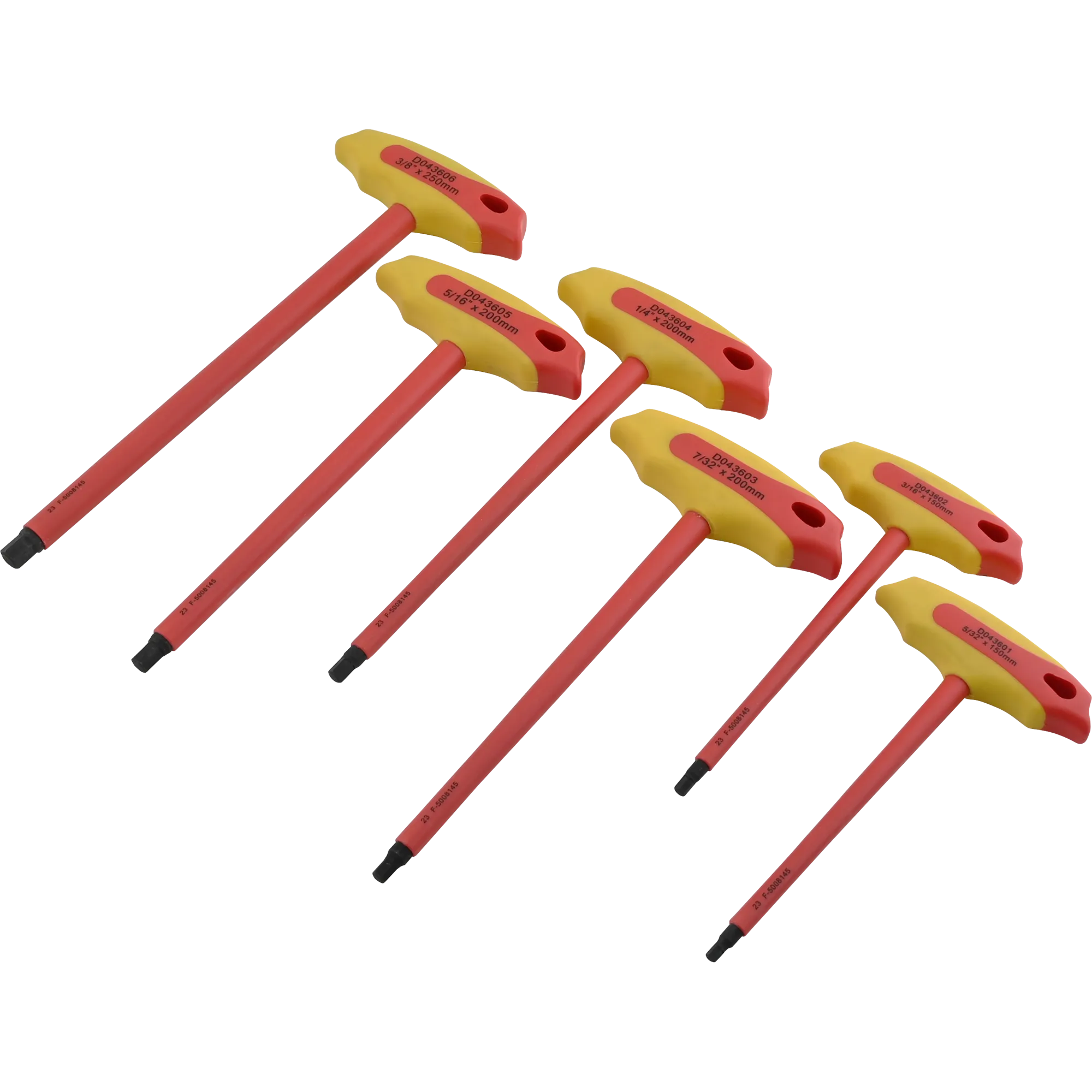 6 Piece SAE Insulated T-Handle Hex Key Set