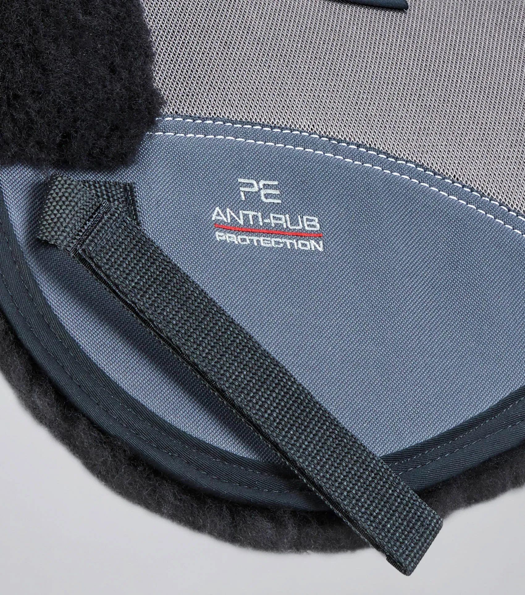 Airtechnology Shockproof Wool Saddle Pad - Half Pad Grey/Black Wool