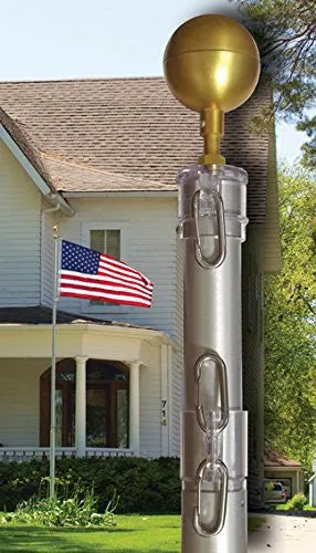 Aluminum Clear Anodized Telescoping Flagpoles For Outdoors