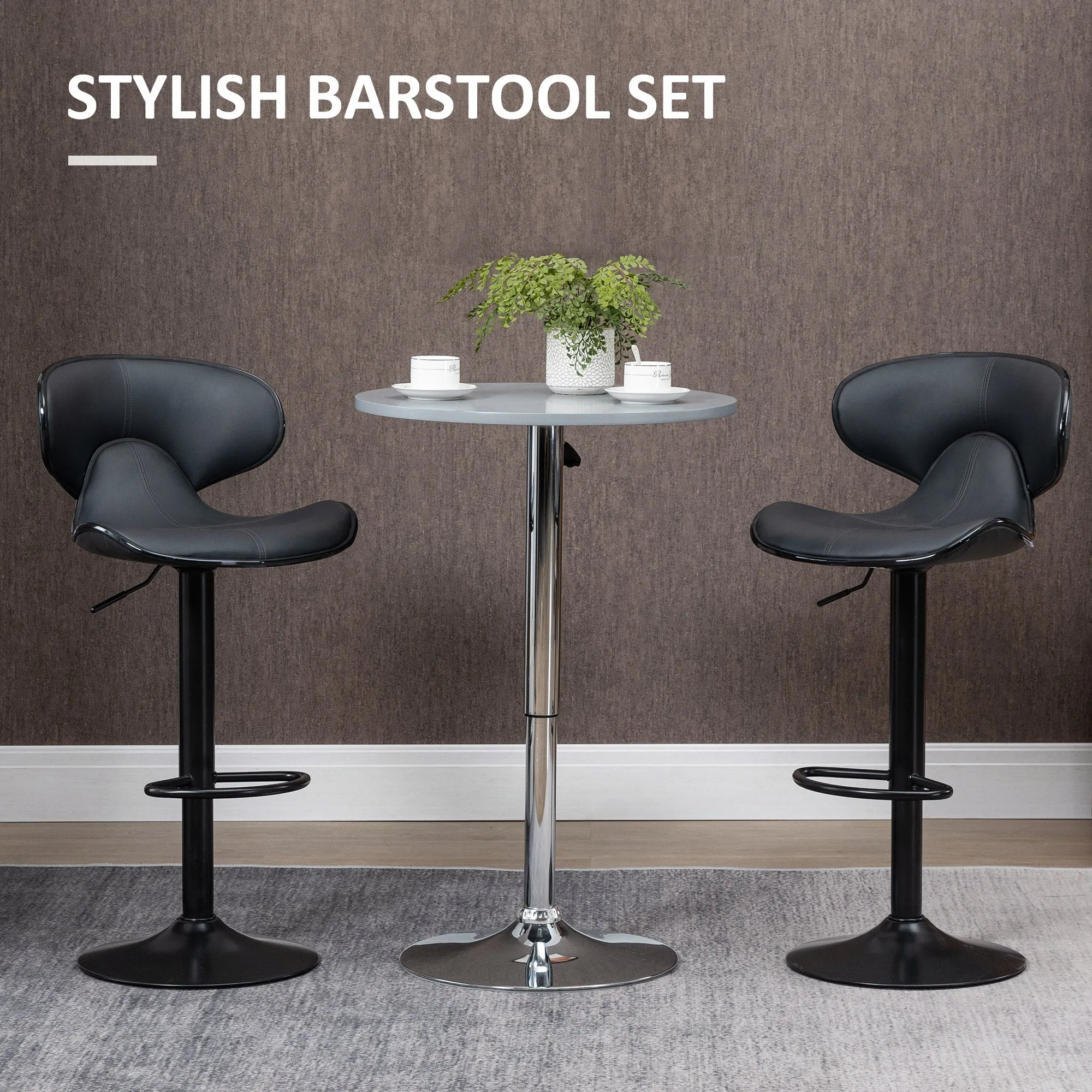 Barstool - The  curved faux leather seats are super sleek