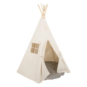 Beige Teepee And Grey Linen - Round Mat Set