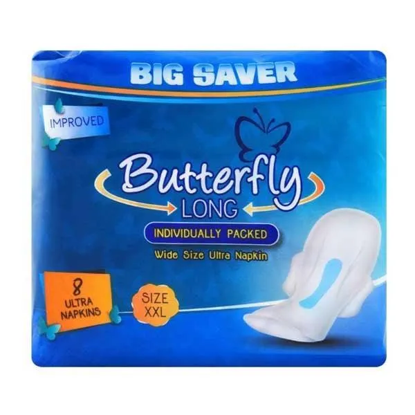 BUTTERFLY LONG INDUVIDUALLY PACKED XXL 8ULTRA NAPKIN