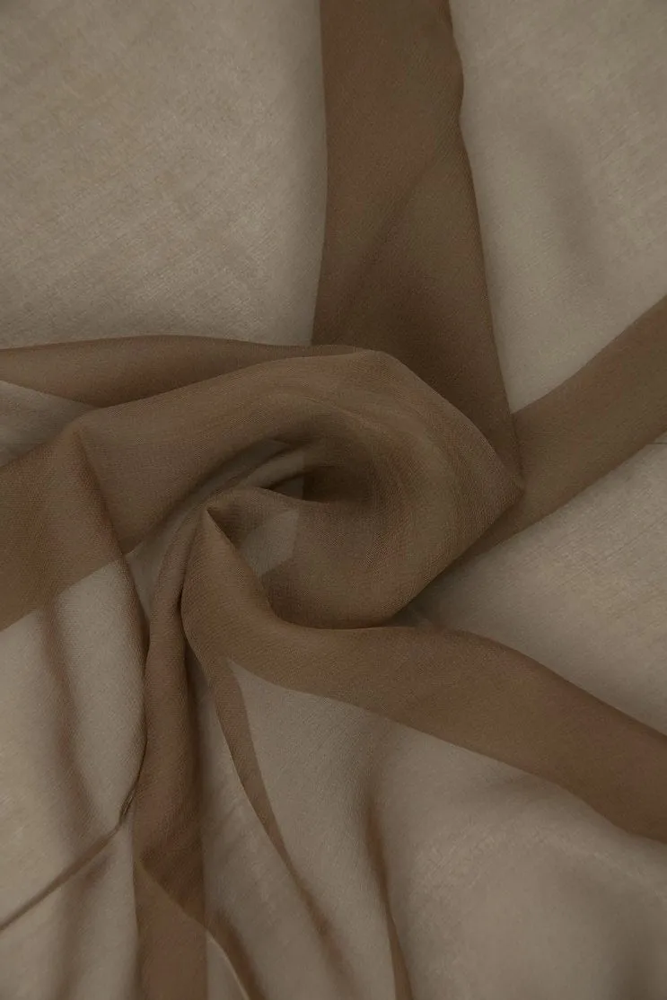 Coffee Liquor Silk Chiffon Fabric