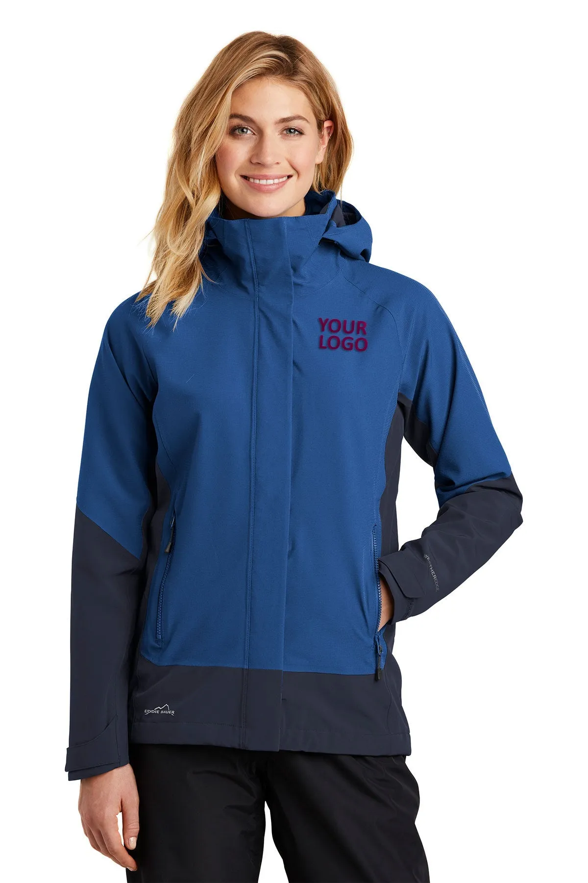 Eddie Bauer Ladies WeatherEdge Custom Jackets, Cobalt Blue