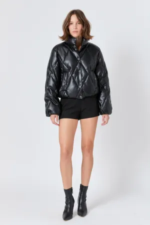 Endless Rose - Quilted Pu Bomber