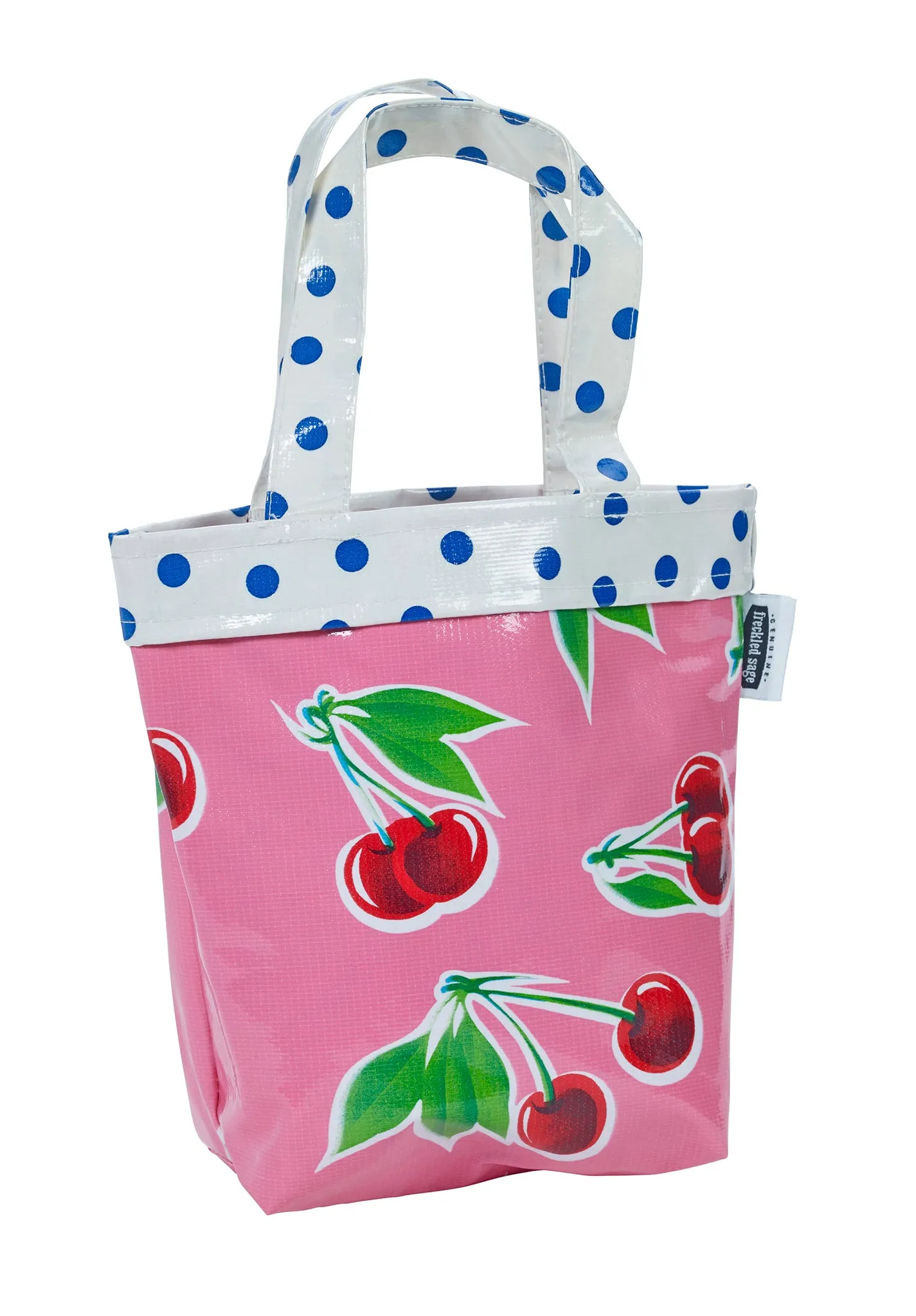 Freckled Sage Oilcloth Chickee Bag Cherry Pink