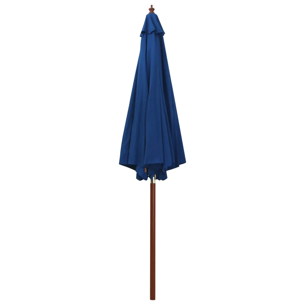 Garden Parasol with Wooden Pole 300x258 cm Blue