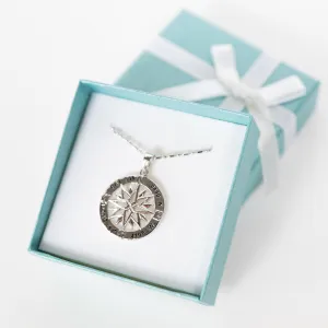 Jekyll Island Compass Coordinate Necklace