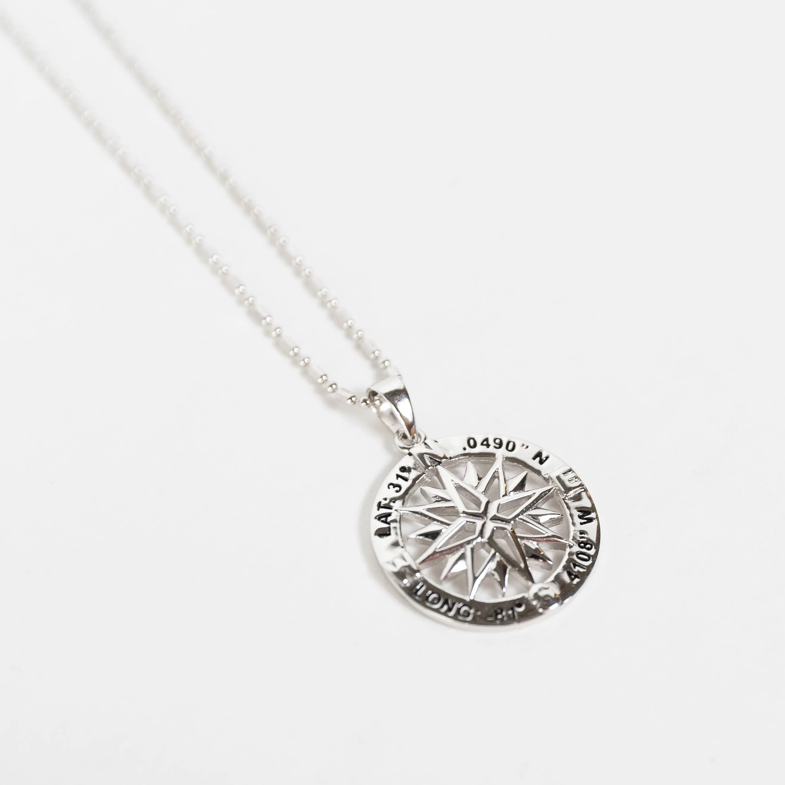 Jekyll Island Compass Coordinate Necklace