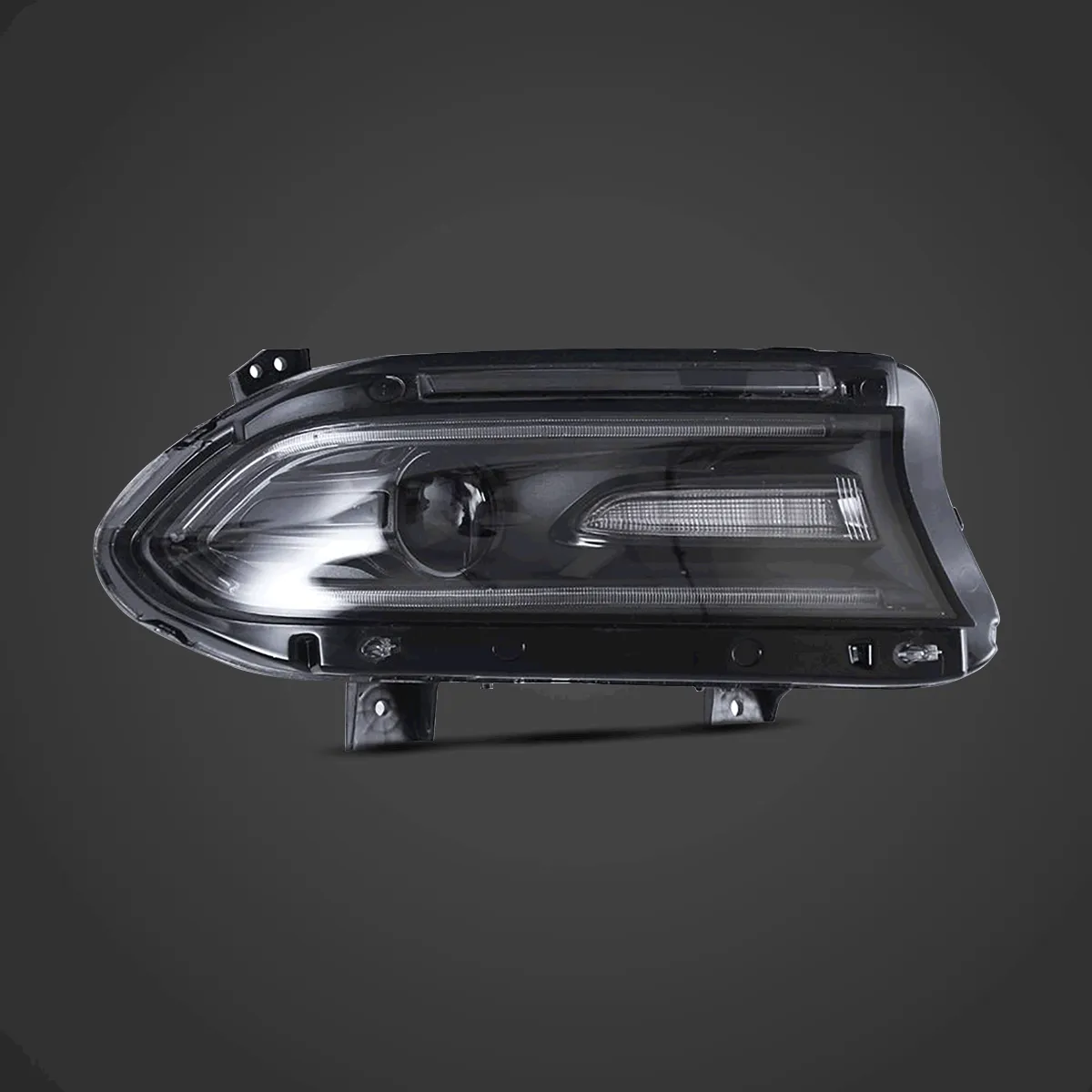 LED Headlight Assembly Dual Beam Projector Black For 2015-2023 Dodge Charger 7th Gen(LD)