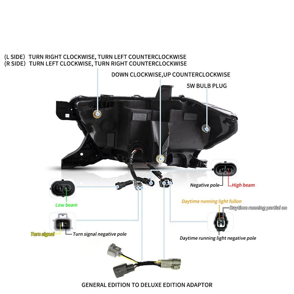 LED Headlight Assembly Reflection Bowl Chrome For 2016-2023 Toyota Tacoma 3th Gen (N300)