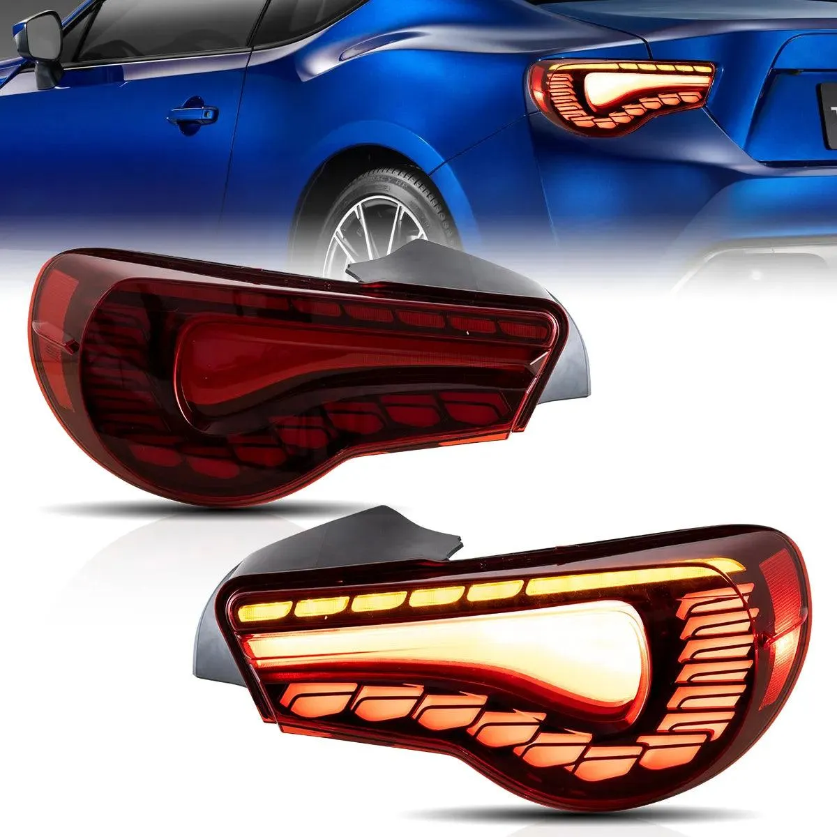 LED Tail Lights Assembly Sequential Turn Signal With Dynamic Welcome Lighting [Dragon Style] For 2012-2020 Toyota 86 GT86 FT86 2013-2020 Subaru BRZ 2013-2020 Scion FR-S