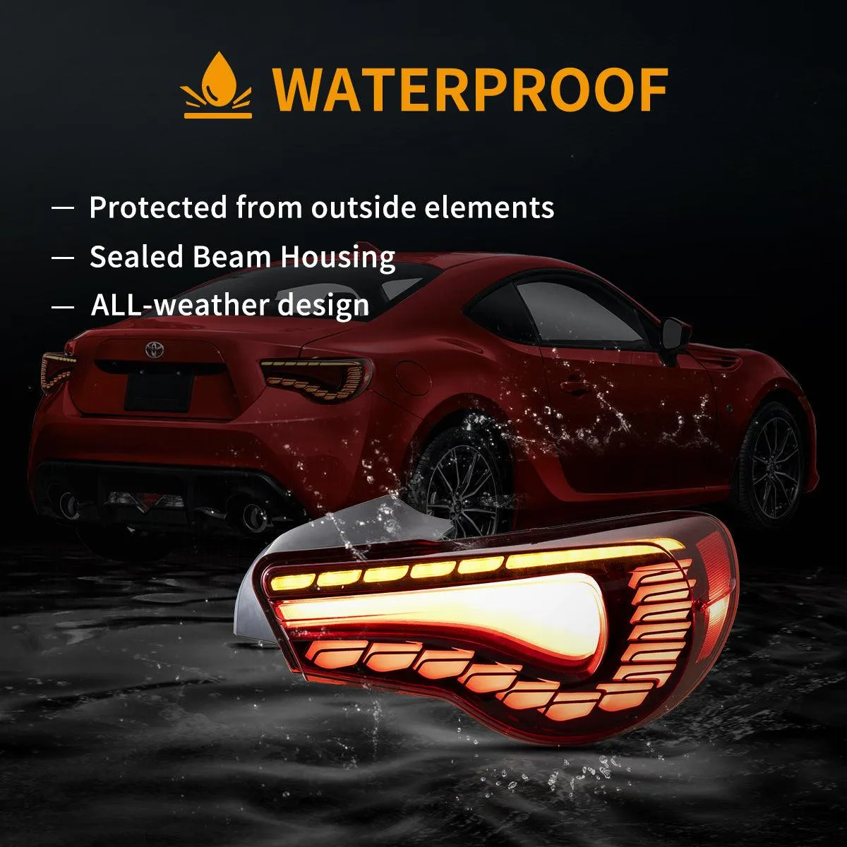 LED Tail Lights Assembly Sequential Turn Signal With Dynamic Welcome Lighting [Dragon Style] For 2012-2020 Toyota 86 GT86 FT86 2013-2020 Subaru BRZ 2013-2020 Scion FR-S