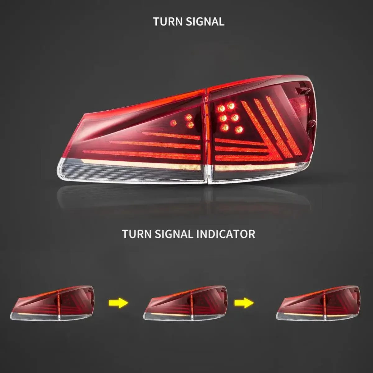 LED Tail Lights Assembly Upgraded Version For 2006-2013 Lexus IS 2th Gen (XE20)