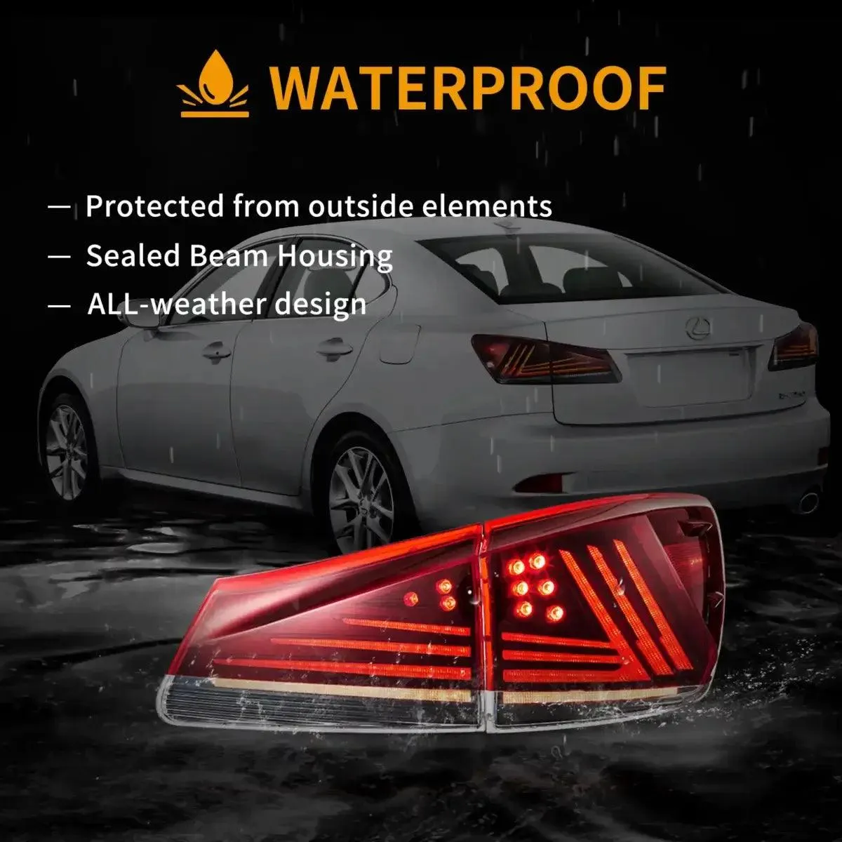 LED Tail Lights Assembly Upgraded Version For 2006-2013 Lexus IS 2th Gen (XE20)