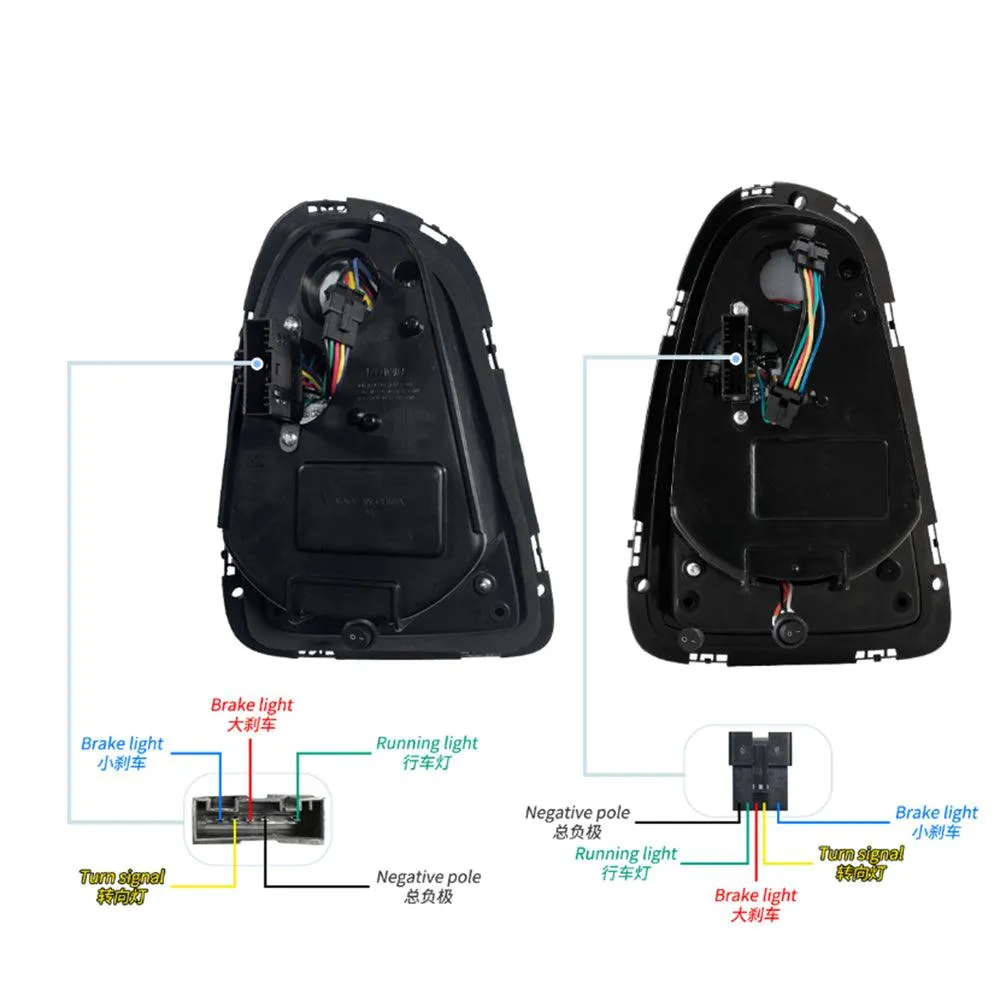 LED Tail Lights Assembly With Amber Sequential Turn Signal For 2007-2015 Mini R Series 2th Gen (R56 R57 R58 R59）