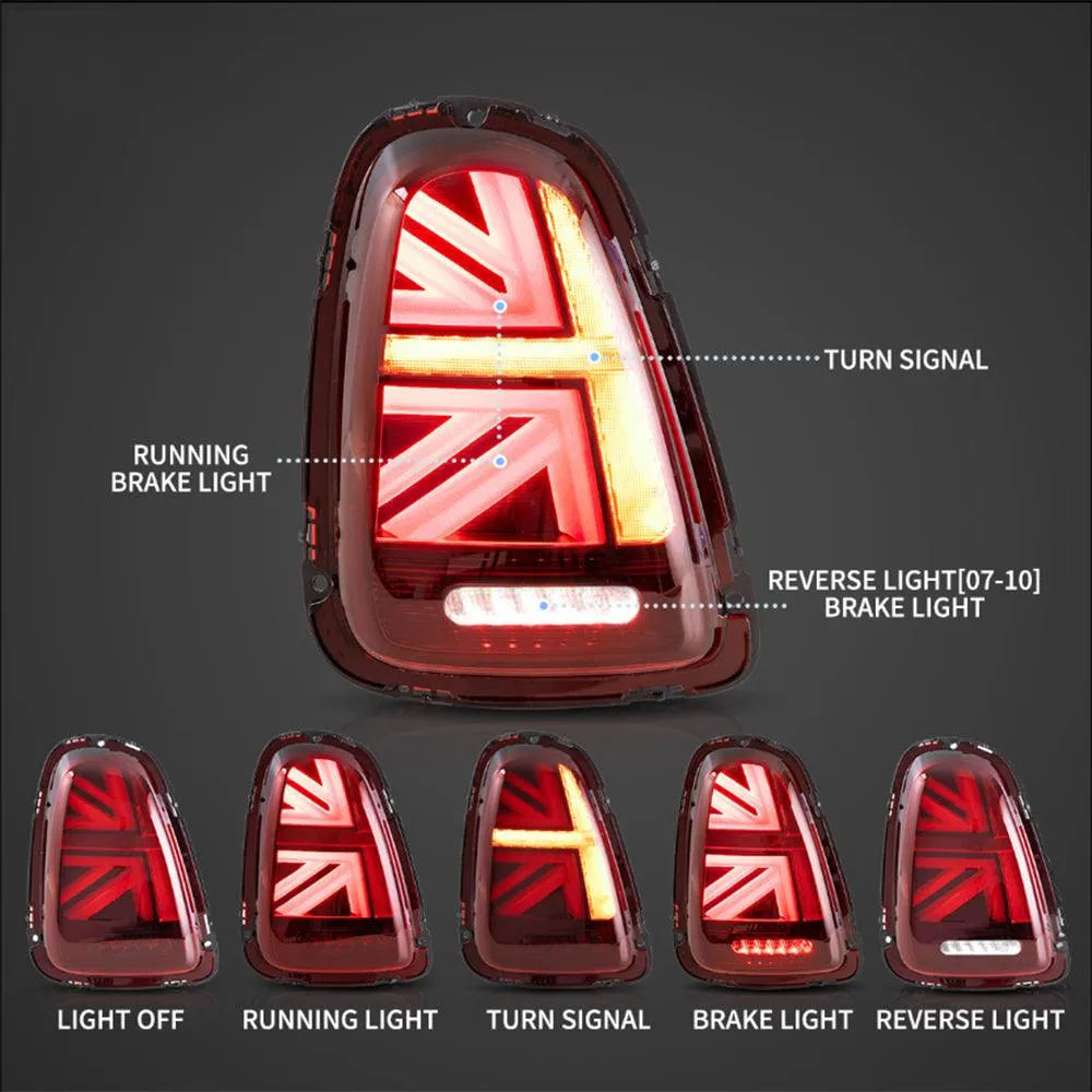 LED Tail Lights Assembly With Amber Sequential Turn Signal For 2007-2015 Mini R Series 2th Gen (R56 R57 R58 R59）