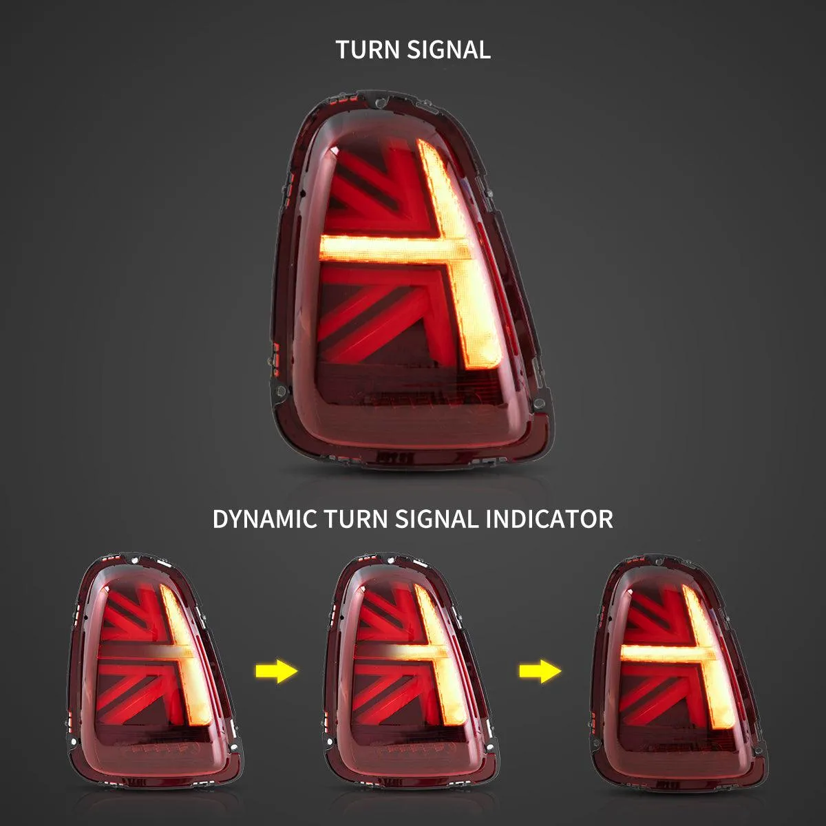 LED Tail Lights Assembly With Amber Sequential Turn Signal For 2007-2015 Mini R Series 2th Gen (R56 R57 R58 R59）