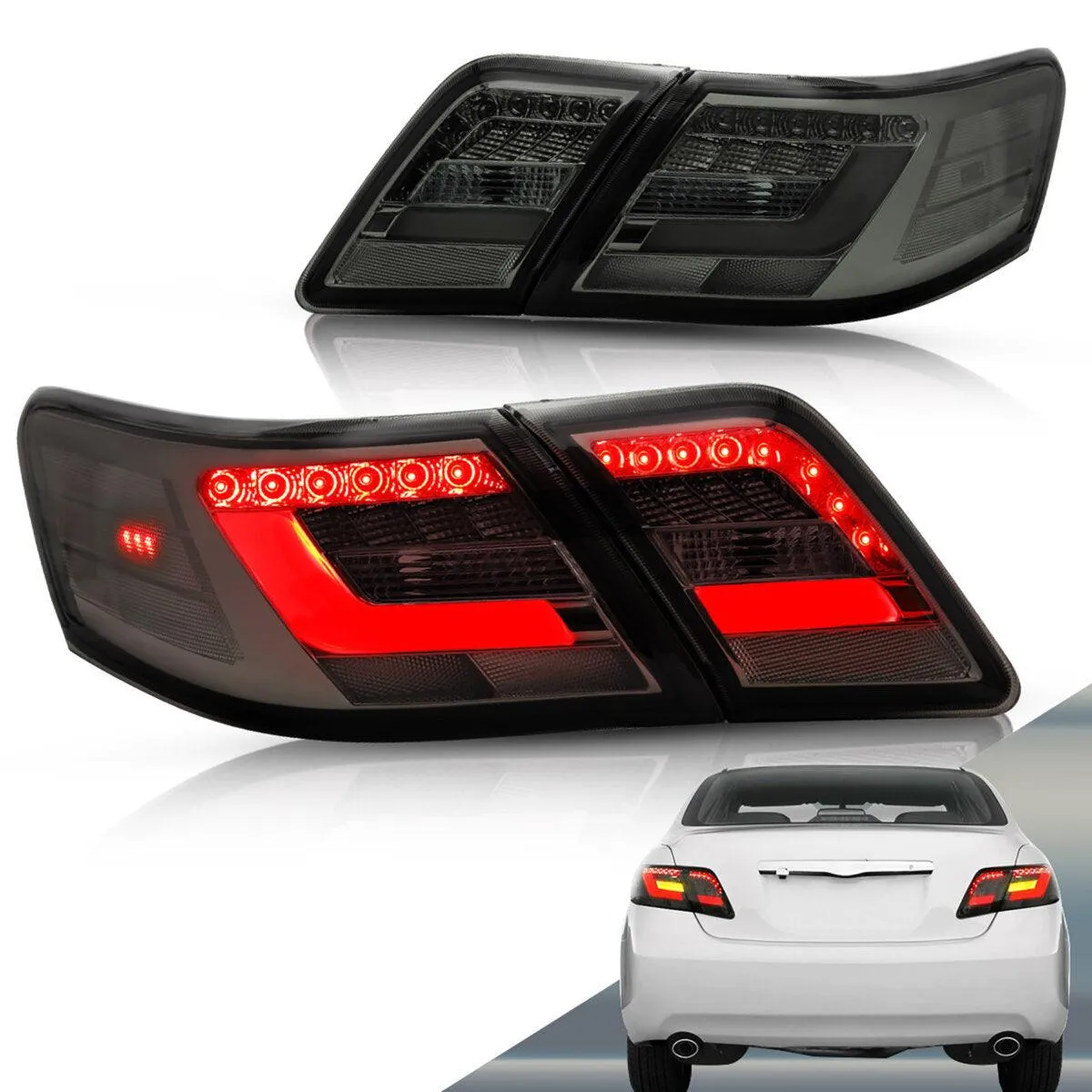 LED Tail Lights Assembly With Amber Turn Signal For 2006-2011 Toyota Camry XV40 Regular Models