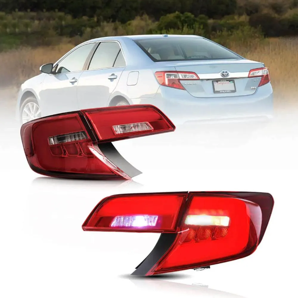 LED Tail Lights Assembly With Amber Turn Signal For 2012-2014 Toyota Camry XV50 Regular Models Pre-Facelift