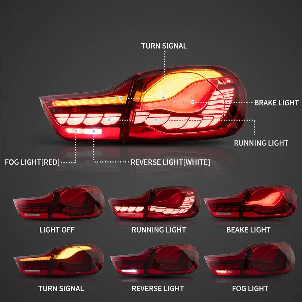 LED Tail Lights Assembly With GTS Style For 2014-2020 BMW 4 Series/M4