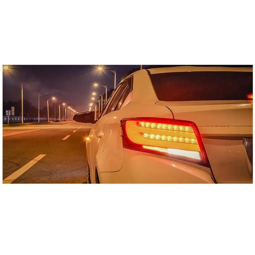 LED Tail Lights With Amber Turn Signal For 2013-2022 Toyota Vios 3th Gen (XP150 NCP150)