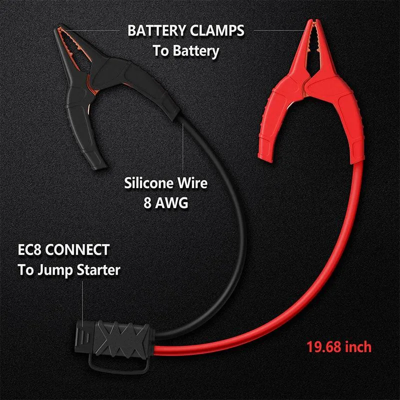 LOKITHOR Jumper Cable Clamp to EC8 Connector for Jump Starters