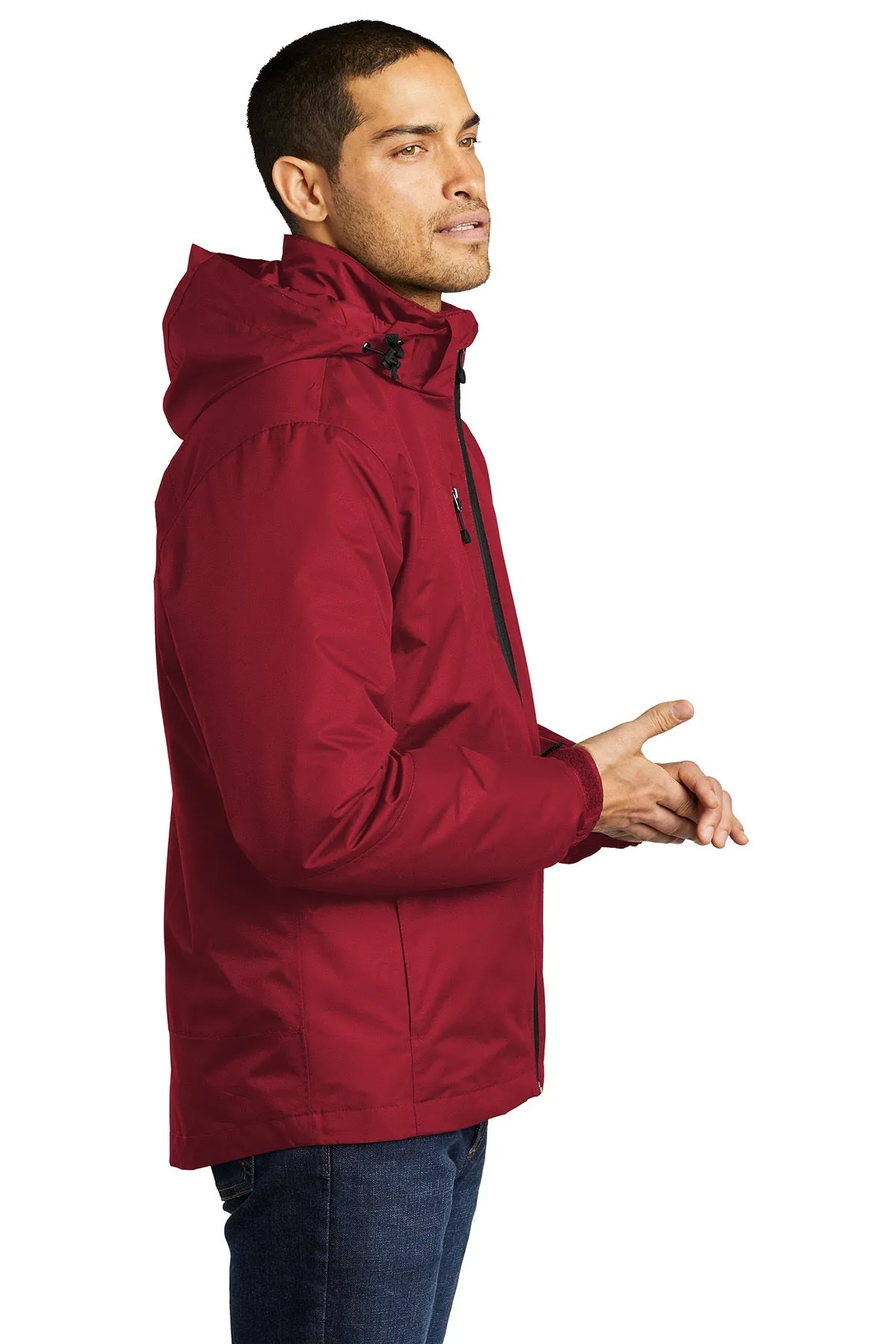 Port Authority Vortex Customized Waterproof 3-in-1 Jackets, Rich Red/ Black