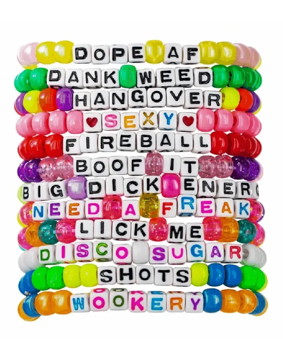 "Party Hard" 12pc Pre-Made Kandi Bracelets