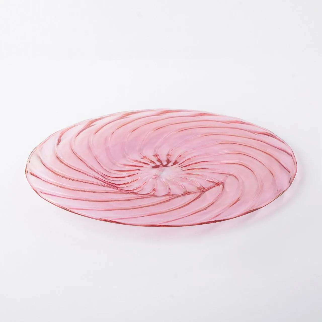 Rambassy - Hand Blown Glass Swirl Serving Plate