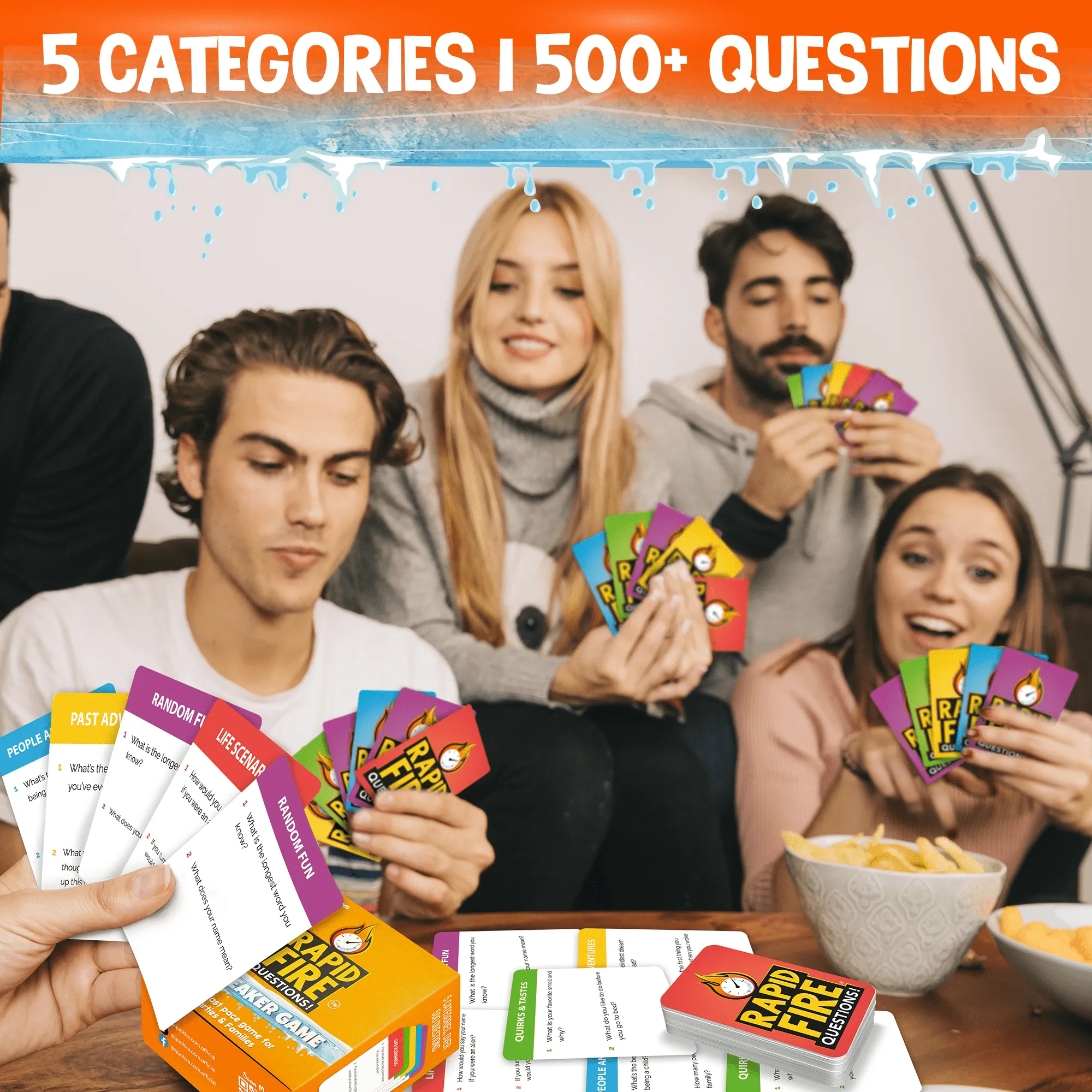 Rapid Fire Premium Family Conversation Cards | 250 Question Cards