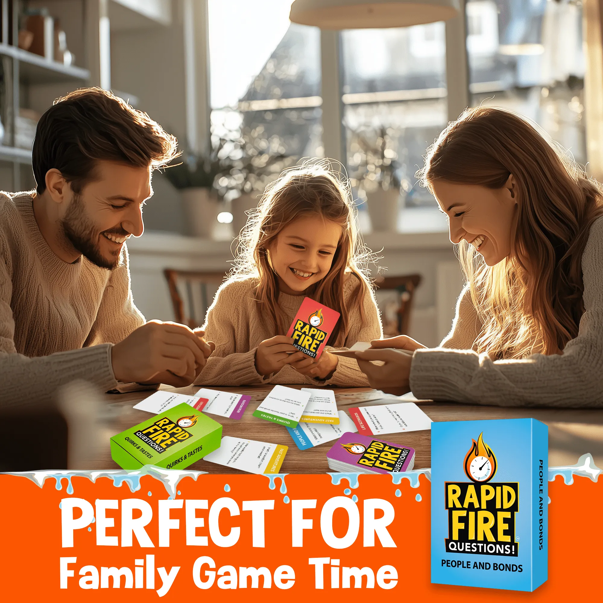 Rapid Fire Premium Family Conversation Cards | 250 Question Cards