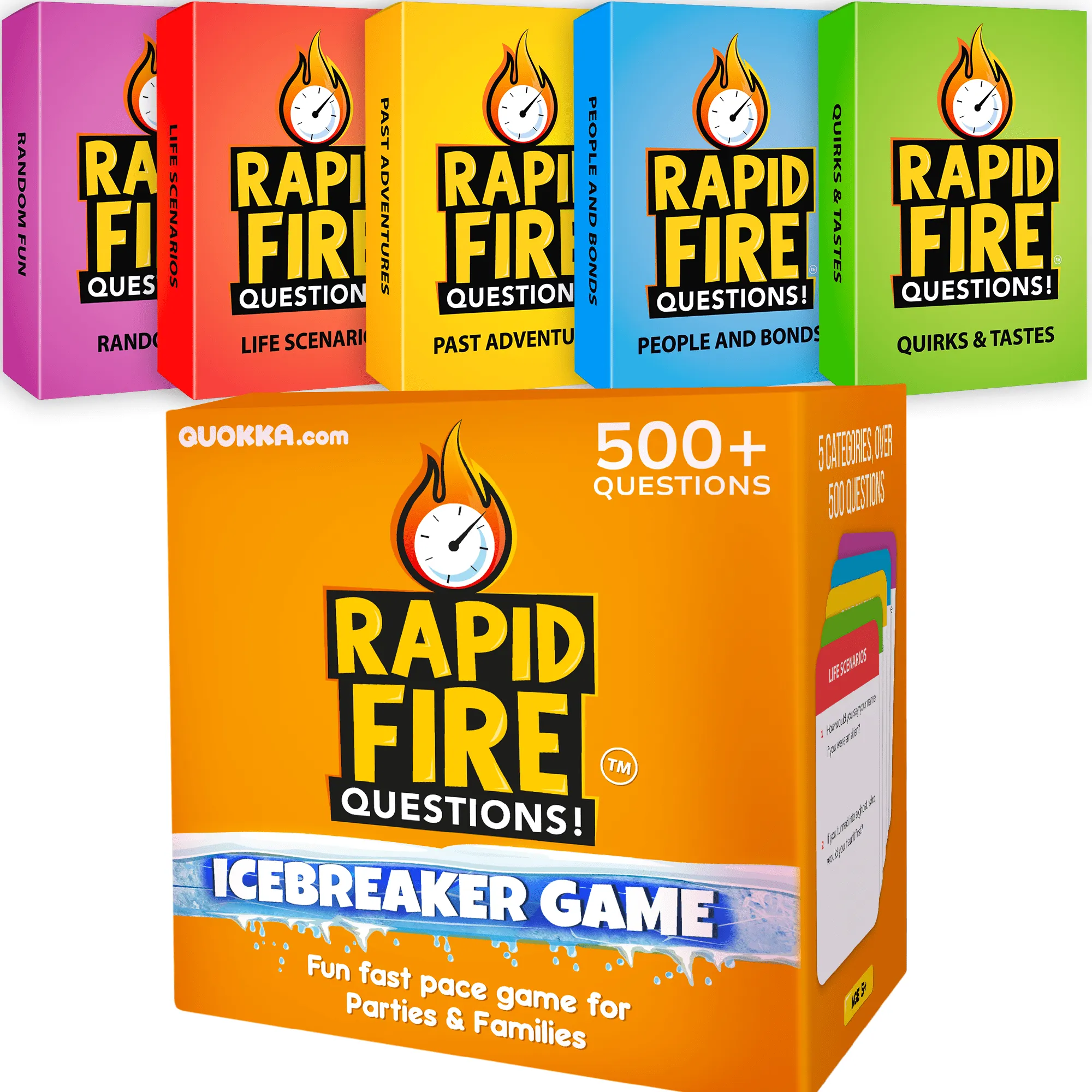 Rapid Fire Premium Family Conversation Cards | 250 Question Cards