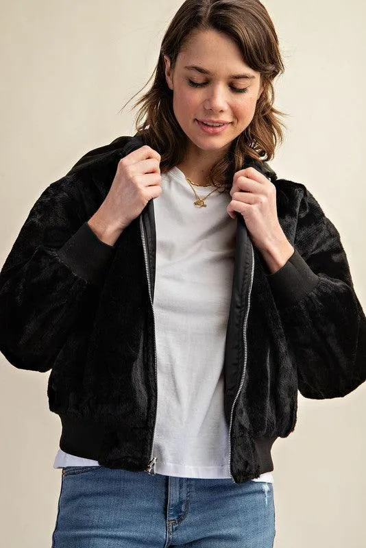 Reversible All Weather Fur Lined Bomber Jacket