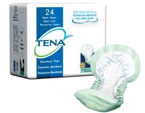 Tena 62718 Night Super Maximum Absorbency Pads With Wetness Indicator, Green