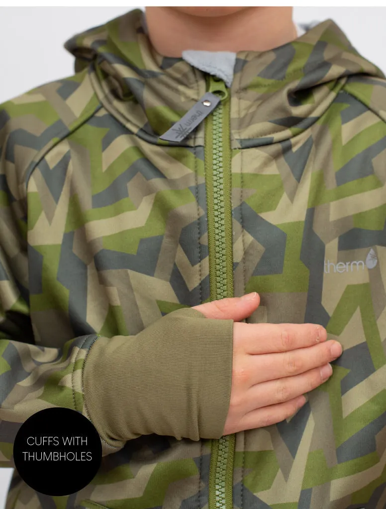 The All-Weather Fleece Hoodie - Geo Camo - KIDS