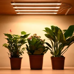 TheLAShop Full Spectrum LED Grow Light for Indoor Plants with Timer 4-Strips