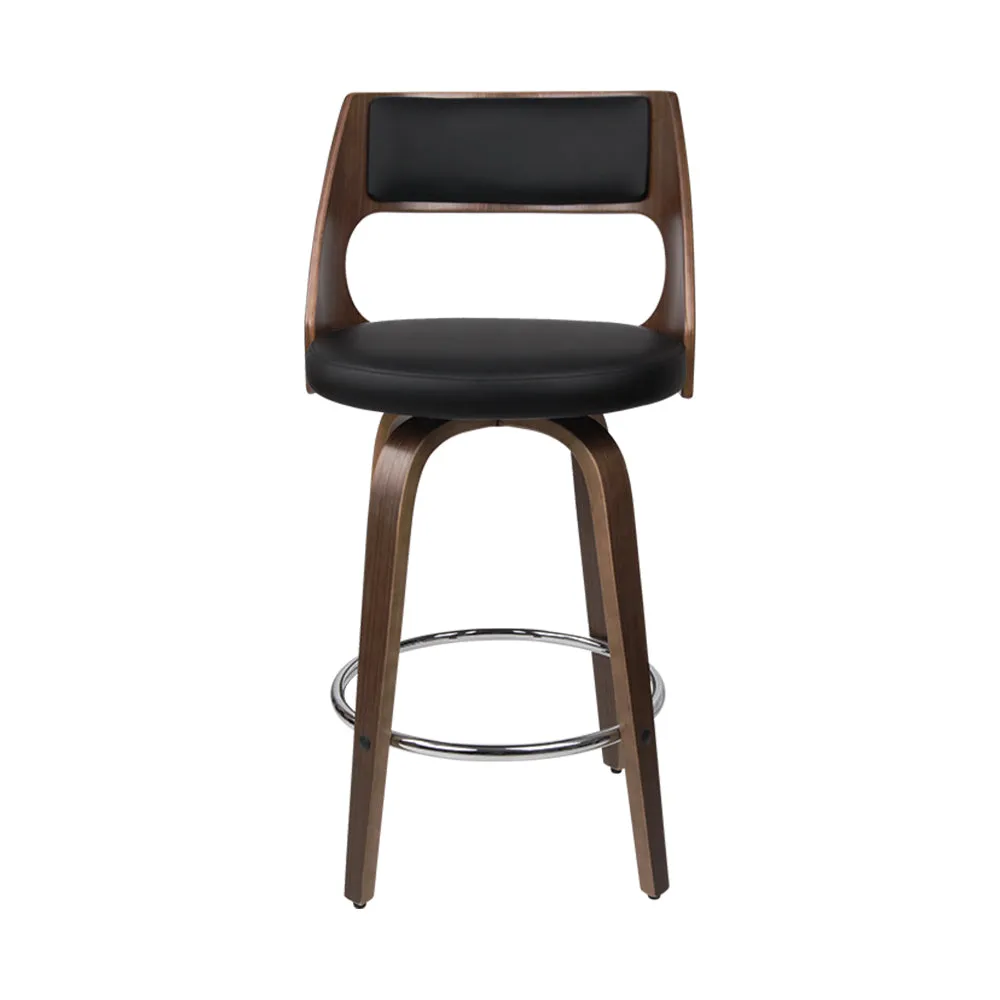 Two Bar Stools Swivel Leather Chair 76cm