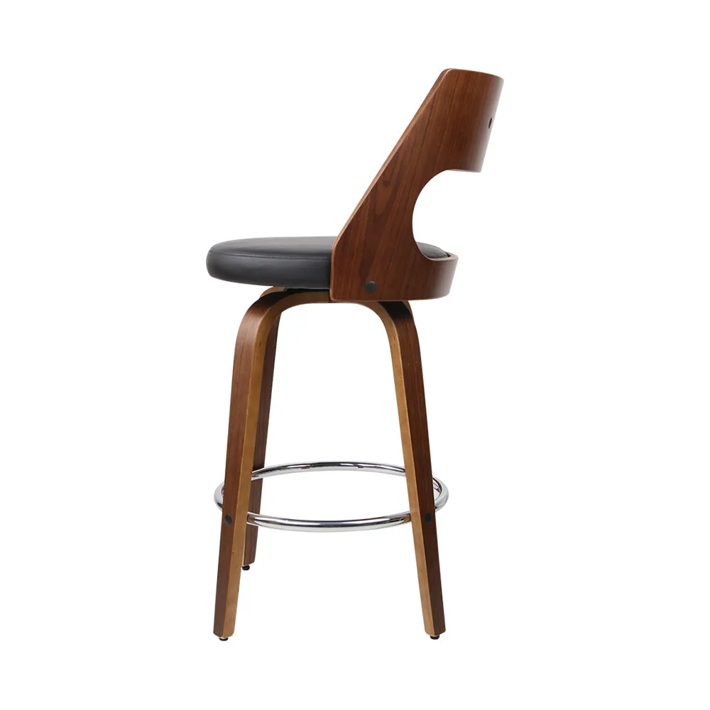 Two Bar Stools Swivel Leather Chair 76cm