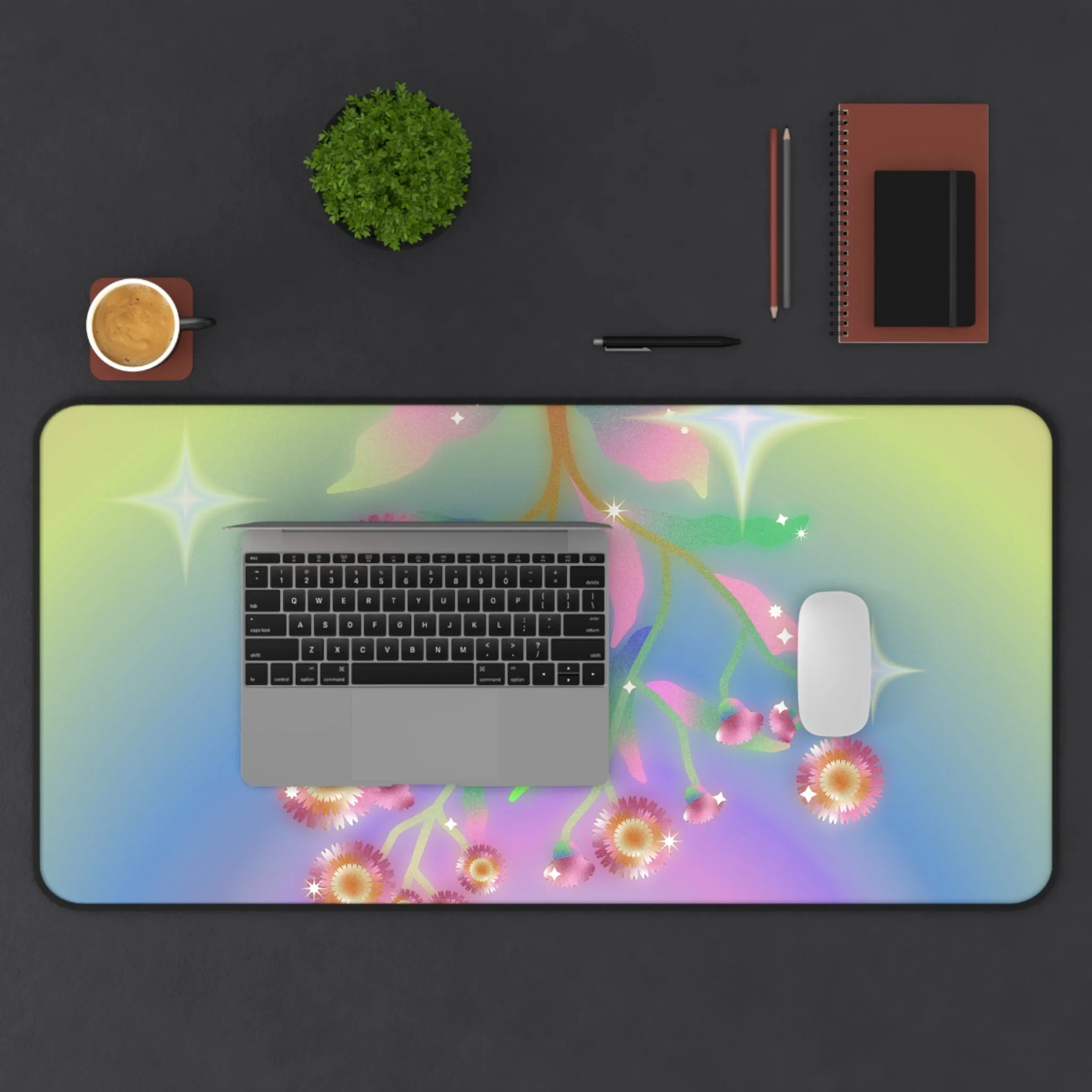 Virtual Flowers Desk Mat