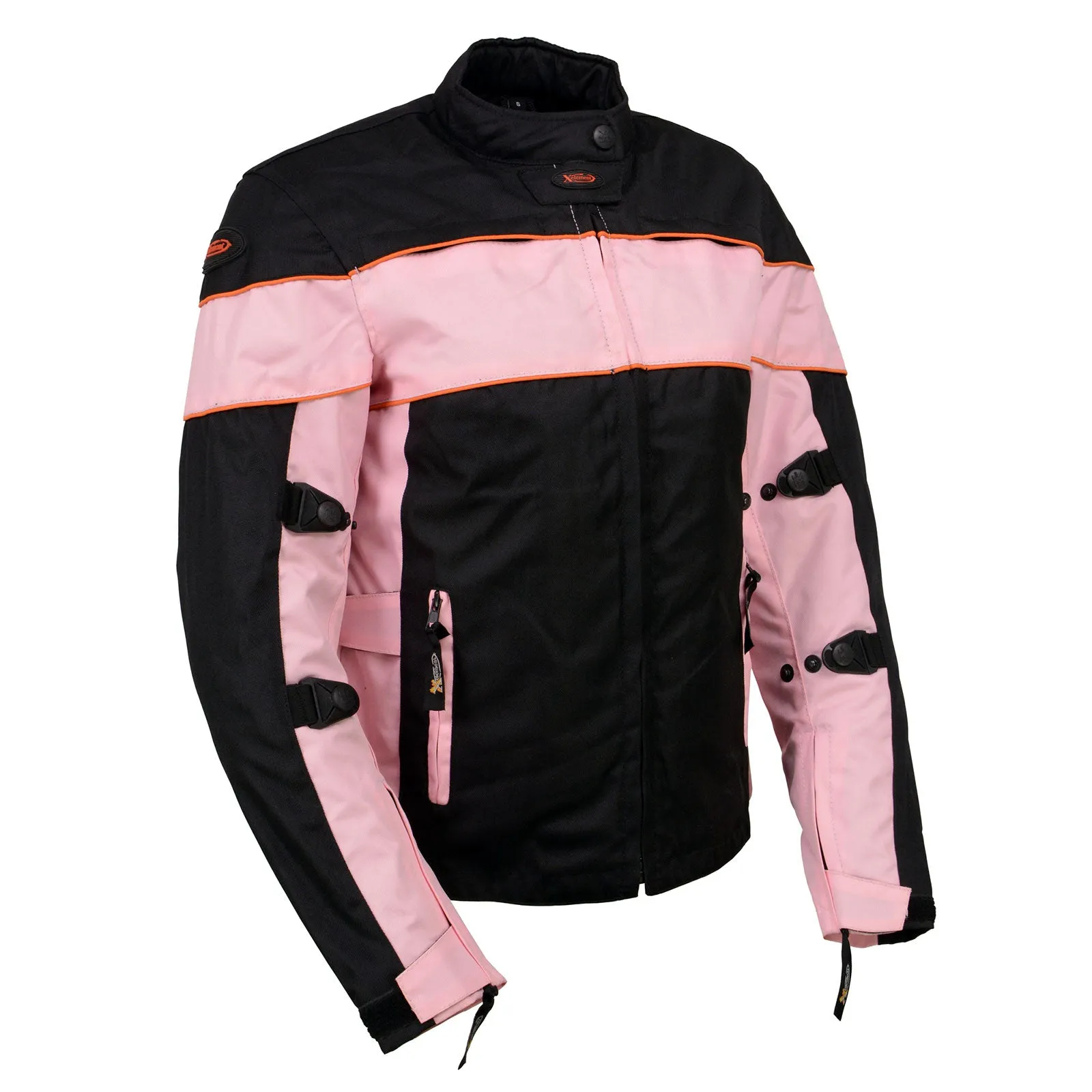 Xelement CF462 Women's 'Pinky' Black and Pink Tri-Tex Motorcycle