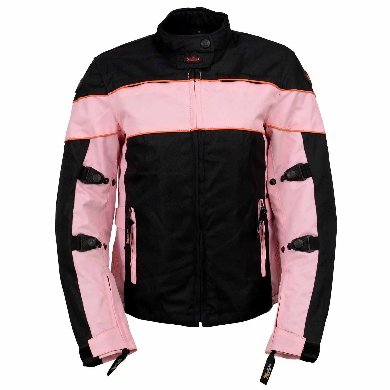 Xelement CF462 Women's 'Pinky' Black and Pink Tri-Tex Motorcycle